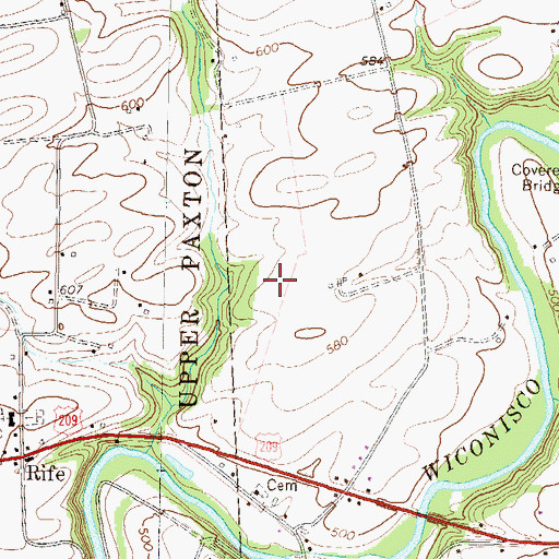 Topographic Map of Dauphin Meadows Landfill, PA