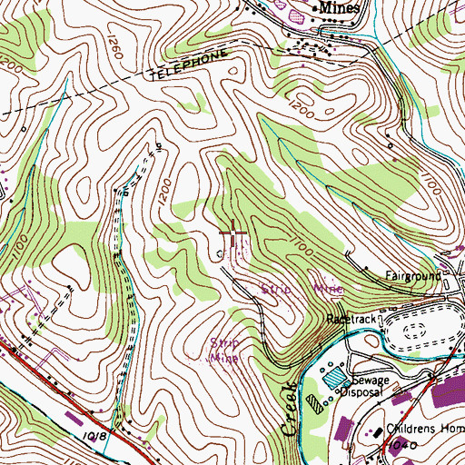 Topographic Map of Arden Landfill, PA