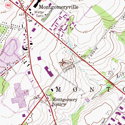 Topographic Map of Montgomery Landfill, PA