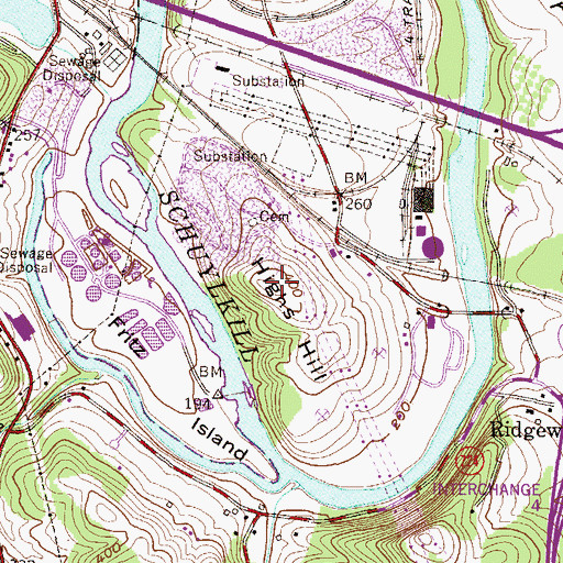 Topographic Map of Western Berks Community Landfill and Recycling Center, PA