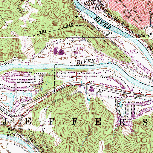 Topographic Map of Calvert (historical), WV