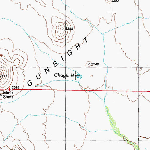 Topographic Map of Chagit Vo, AZ