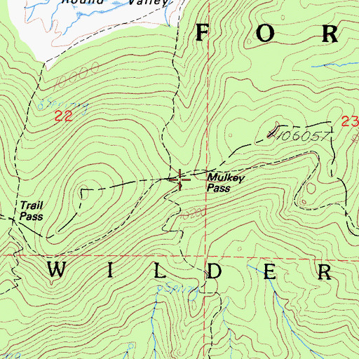 Topographic Map of Mulkey Pass, CA