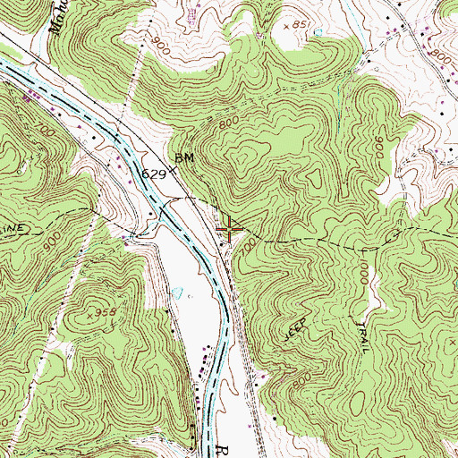 Topographic Map of Fuquay (historical), WV