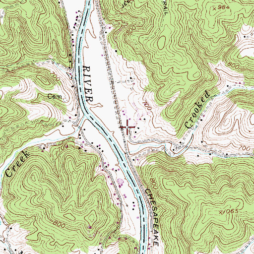Topographic Map of Ballard (historical), WV
