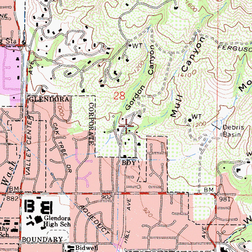 Topographic Map of Mull Canyon, CA