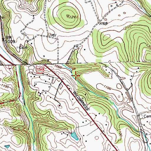 Topographic Map of Cummins Railroad Station (historical), KY