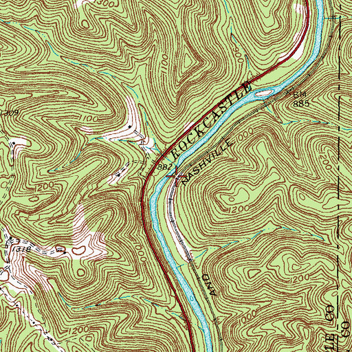 Topographic Map of Dillion Railroad Station (historical), KY