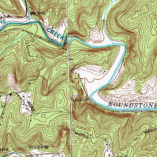 Topographic Map of Dudley Railroad Station (historical), KY