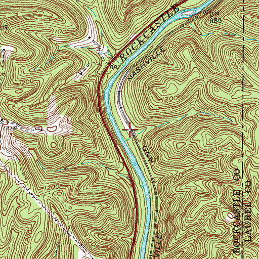 Topographic Map of Perth Railroad Station (historical), KY