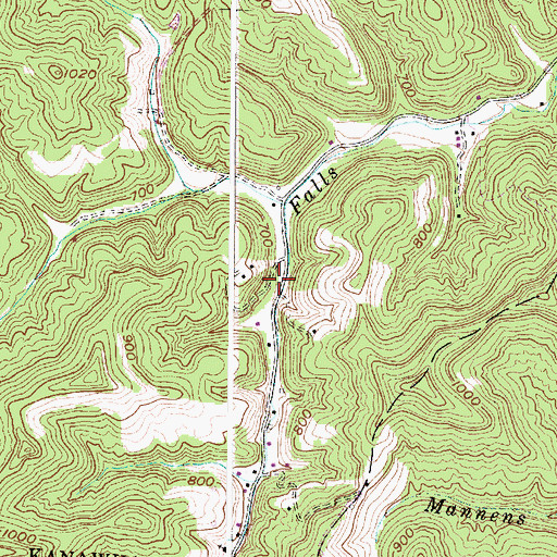 Topographic Map of Falls Creek School (historical), WV