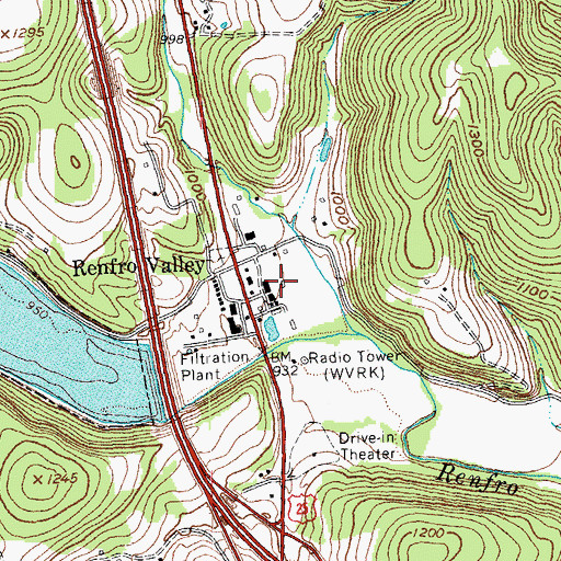 Topographic Map of Renfro Valley Barn Dance and Pioneer Museum, KY