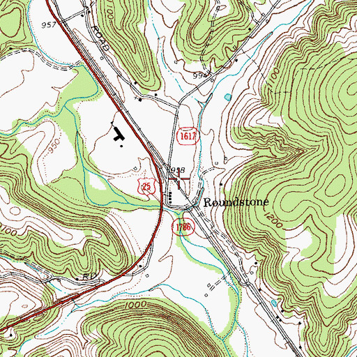 Topographic Map of Roundstone Railroad Station (historical), KY