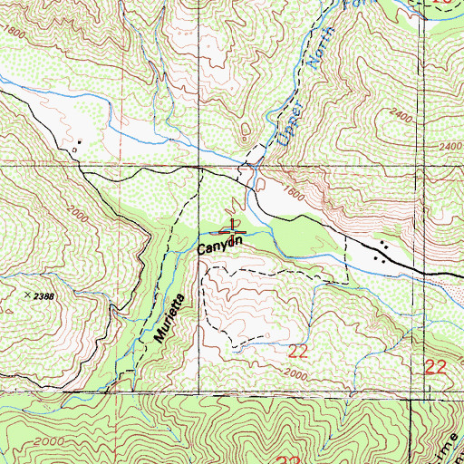 Topographic Map of Murietta Canyon, CA