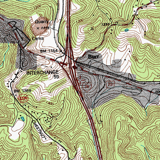 Topographic Map of Sparks Quarry Station (historical), KY