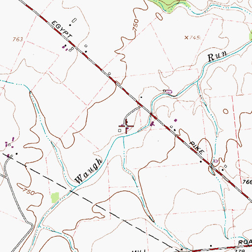 Topographic Map of Bowdle Farms, OH