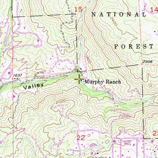 Topographic Map of Murphy Ranch, CA