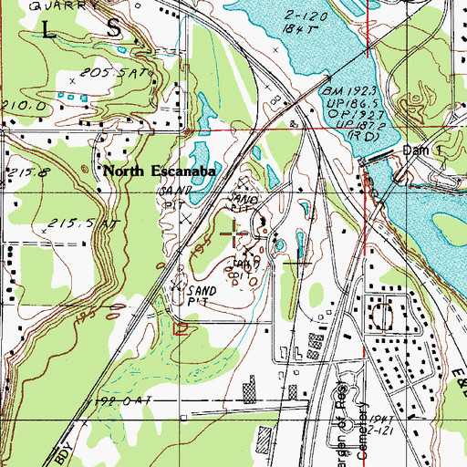 Topographic Map of Bichler Quarry, MI