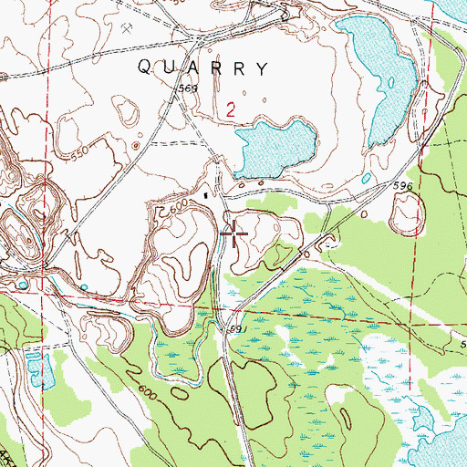 Topographic Map of Stoneport Quarry, MI