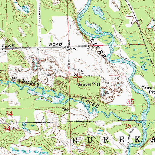 Topographic Map of Wheeler Pit, MI