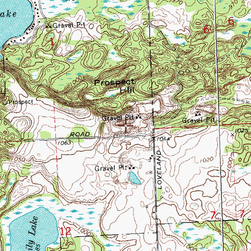 Topographic Map of Grass Lake Pit, MI