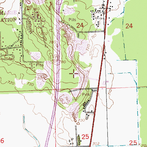 Topographic Map of Brow Number 3 Pit, MI
