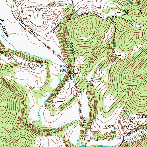 Topographic Map of Wards Railroad Station (historical), KY