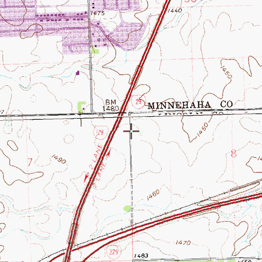 Topographic Map of Globe University, SD