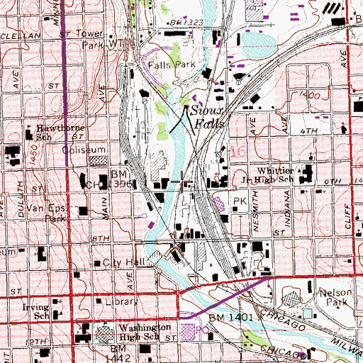Topographic Map of Kilian Community College, SD