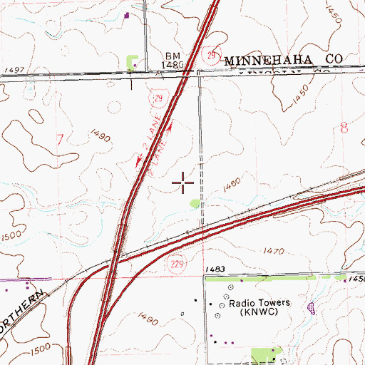 Topographic Map of National American University - Sioux Falls, SD