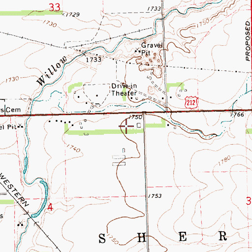 Topographic Map of National American University - Watertown, SD