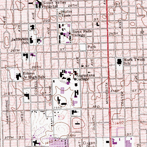 Topographic Map of East Hall, SD