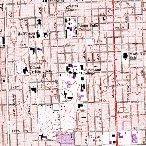 Topographic Map of Edith Mortenson Center, SD