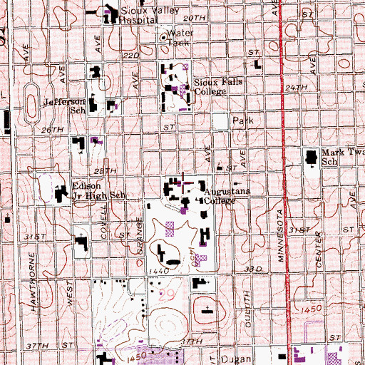 Topographic Map of Granksou Hall, SD