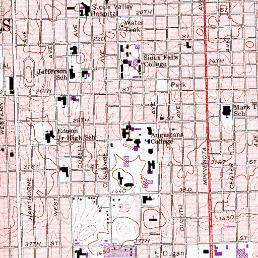 Topographic Map of Stavig Hall, SD