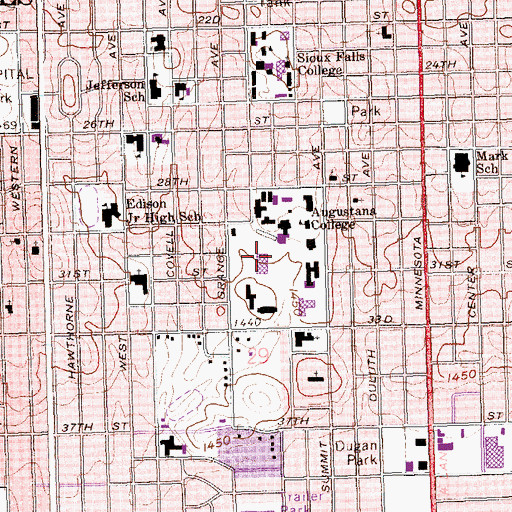 Topographic Map of Kresge Recital Hall, SD