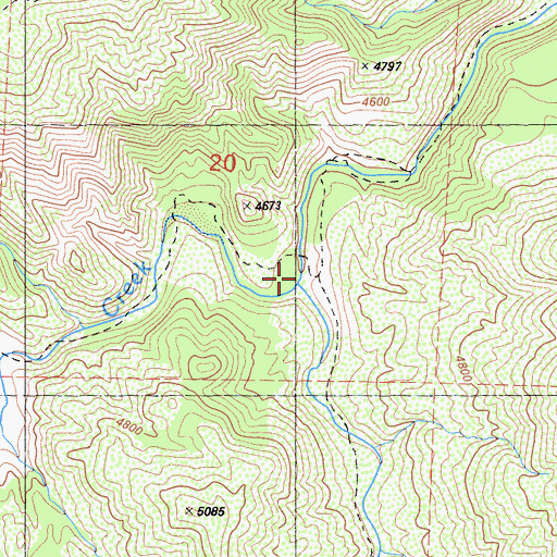Topographic Map of Mutau Creek, CA