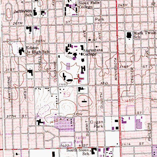 Topographic Map of Gilbert Science Center, SD