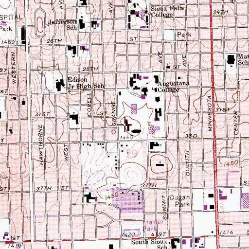 Topographic Map of Solberg Hall, SD