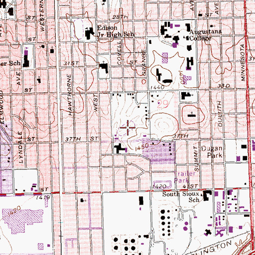 Topographic Map of Costello Hall, SD