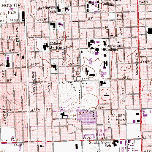 Topographic Map of Norse Inn Apartments, SD