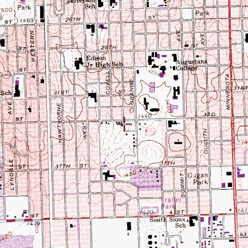 Topographic Map of Elmen Center, SD