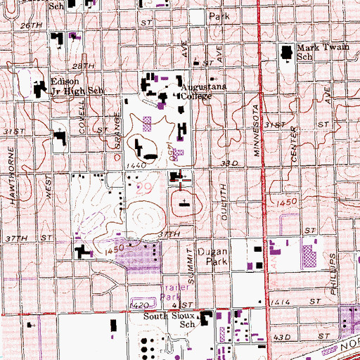 Topographic Map of Our Saviors Lutheran Church, SD