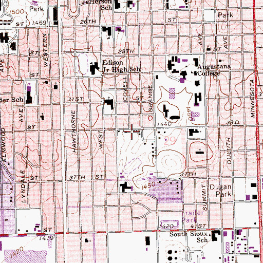 Topographic Map of Schoeneman Apartments, SD