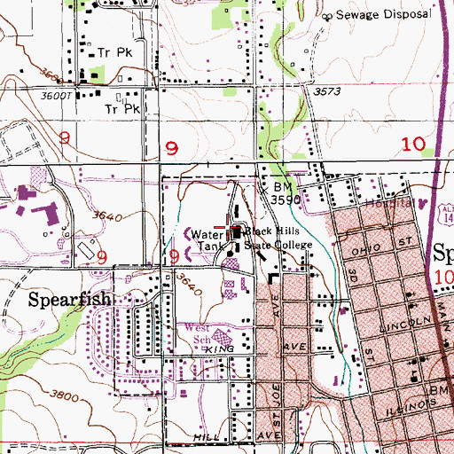 Topographic Map of Woodburn Hall, SD