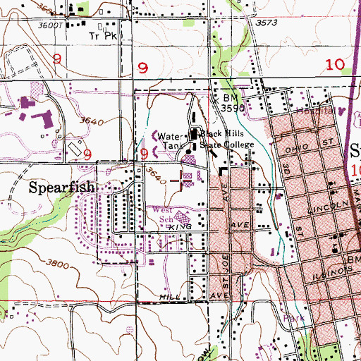 Topographic Map of Jonas Hall - Science, SD