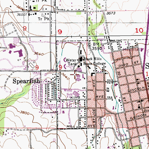 Topographic Map of Jonas Hall - Academic, SD