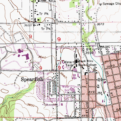 Topographic Map of Thomas Hall, SD
