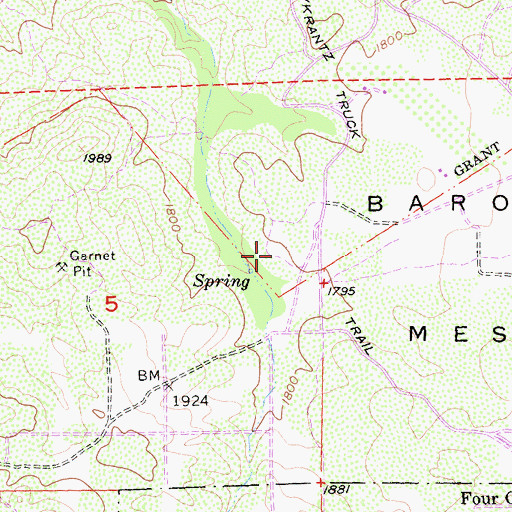 Topographic Map of Mykrantz Truck Trail, CA