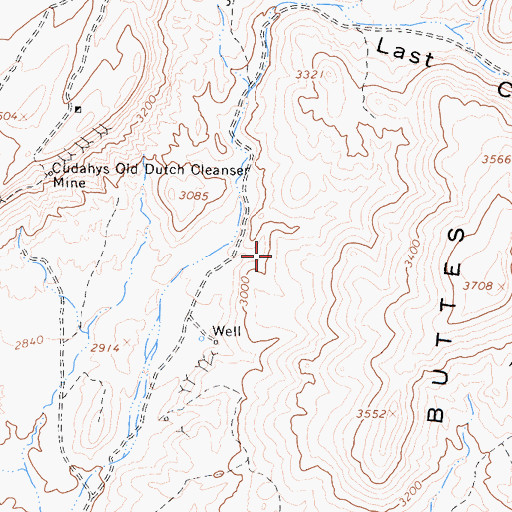 Topographic Map of Last Chance Canyon Arch, CA